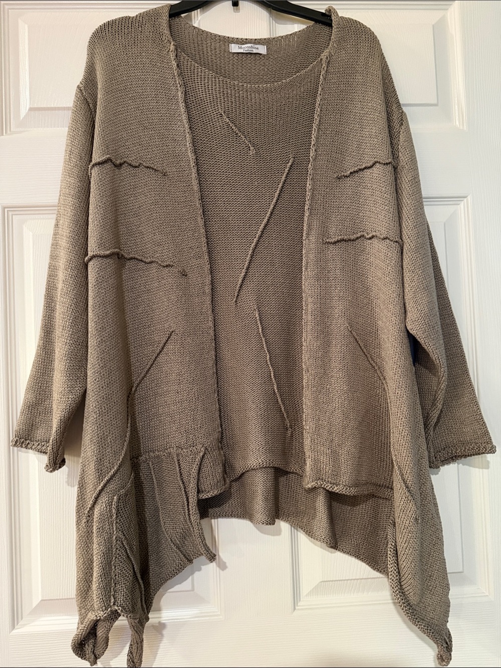 Moonshine Taupe  Relaxed Cotton Sweater
